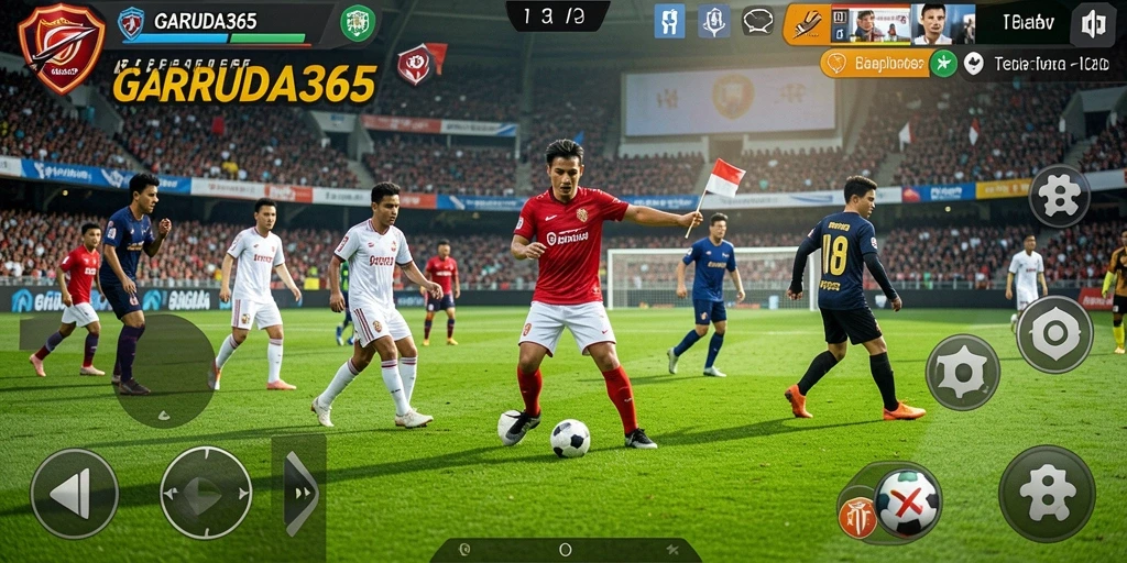 Tangkapan layar GARUDA365 menampilkan aksi penuh sepak bola yang mendebarkan.