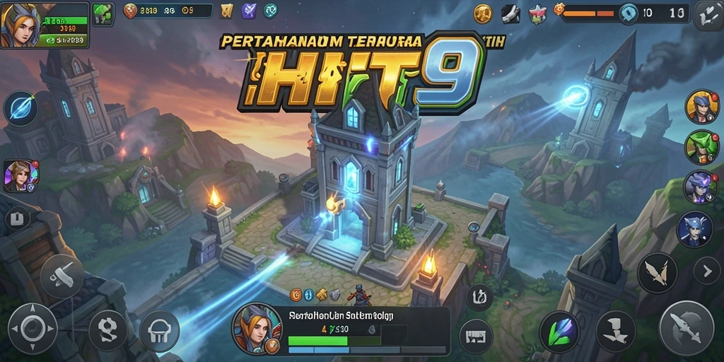 Tampilan gameplay menara yang mendebarkan dalam HIT9.