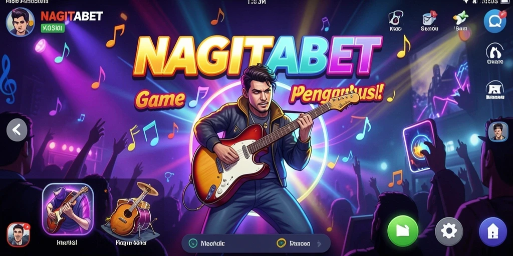 Tampilan gameplay NAGITABET dengan berbagai lagu menarik.