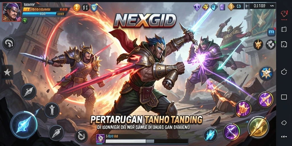 Gameplay seru dengan karakter bertarung di arena NEXGID.