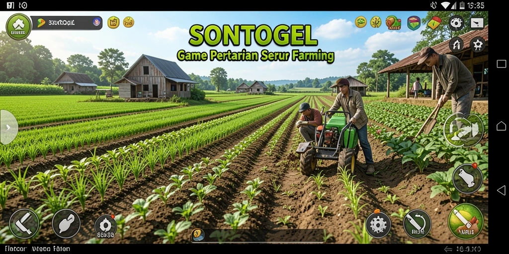 Screenshot utama <strong>SONTOGEL</strong> menampilkan gameplay pertanian yang menarik.