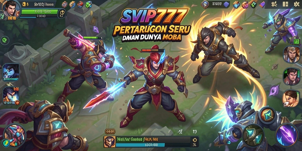 Tampilan intens gameplay MOBA di SVIP777.
