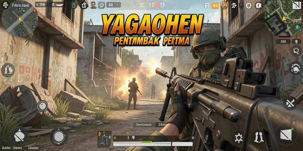 Screenshot utama YAGAOHEN menampilkan aksi intens gameplay FPS.